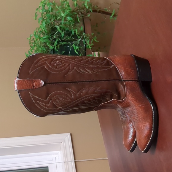 Bronco Brown Cowboy Western Boots size men's 7.5 - Picture 1 of 11